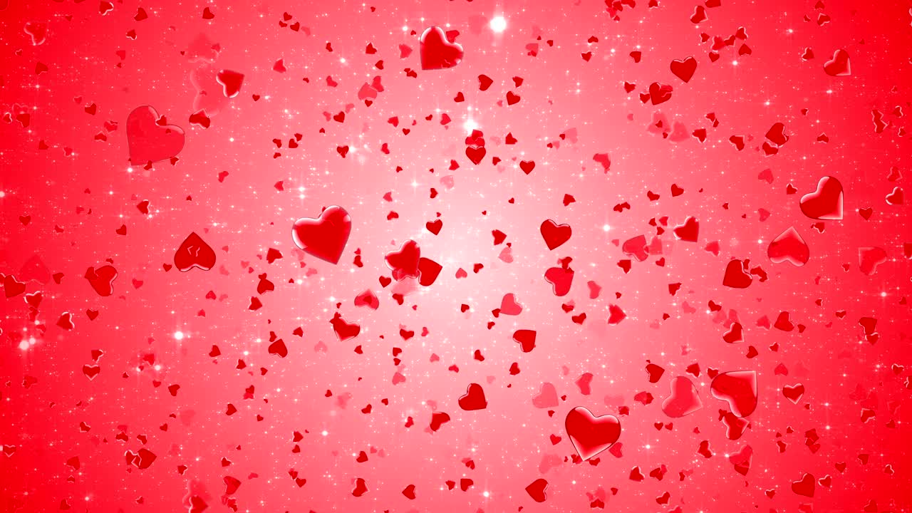Sfondo 4K con cuori volanti in loop