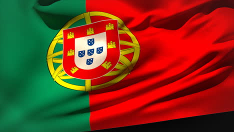 large portugal national flag waving