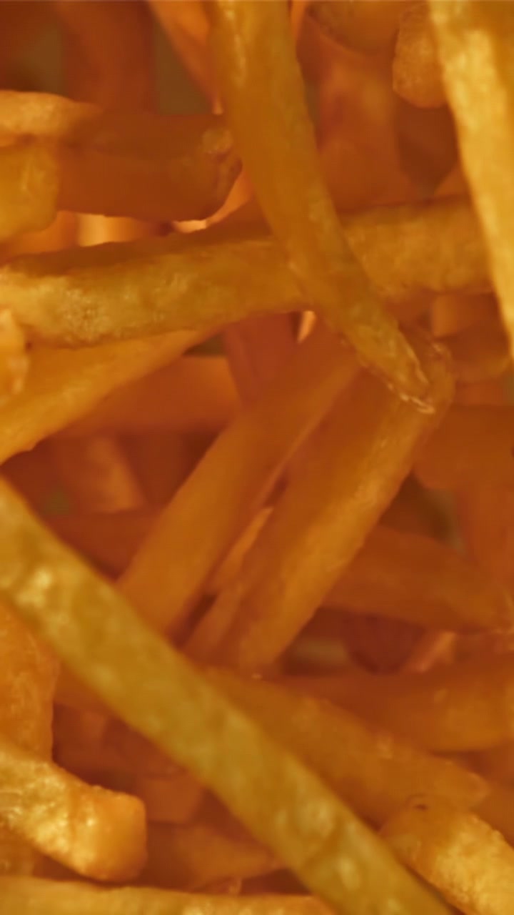 Close Up of Golden Crispy French Fries