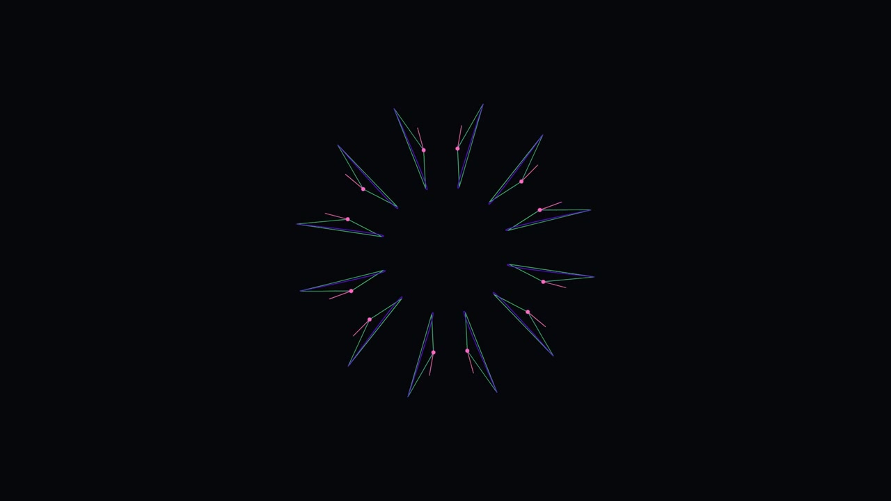 Abstract Geometric Animation of Rotating Lines and Dots