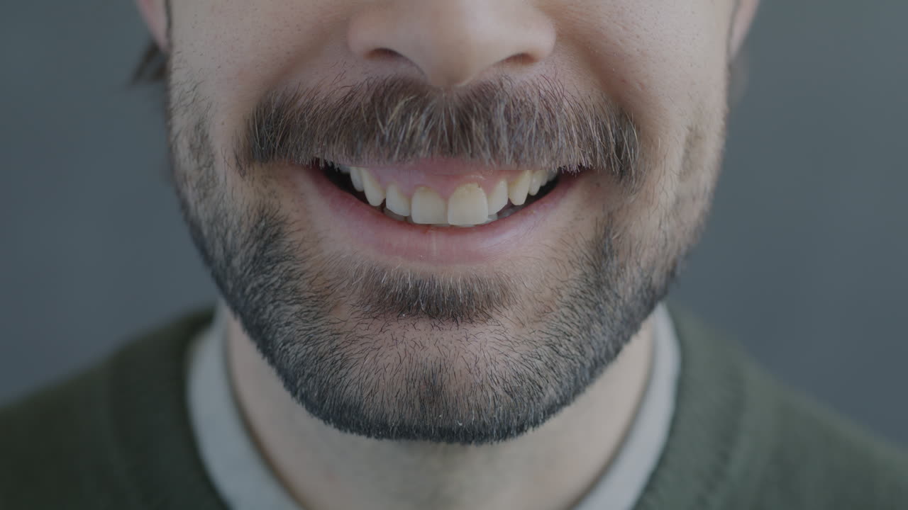 Smiling Man with Beard and Mustache