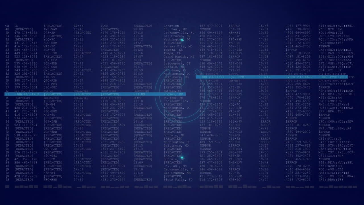 스 스캐닝을 통해 디지털 데이터 처리의 애니메이션