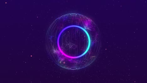 animation of data loading ring over globe