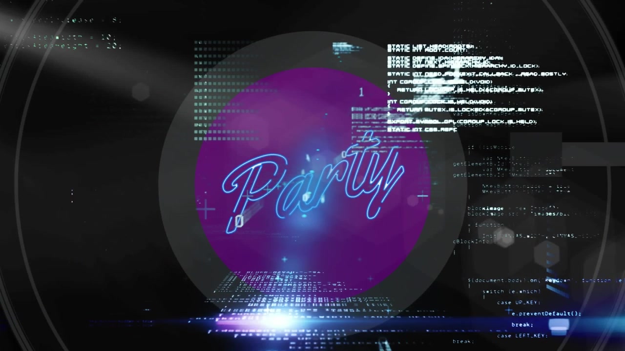 Animation of data processing over party text