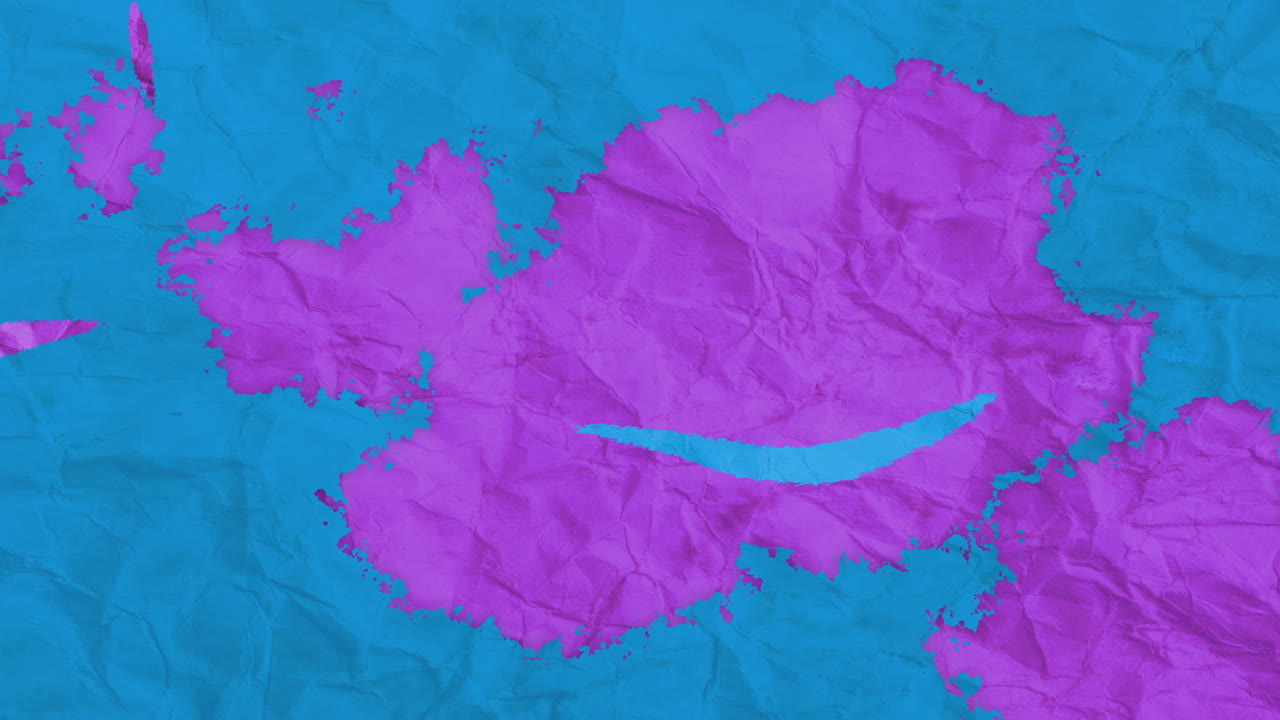 Animazione Astratta di Texture di Carta Stropicciata Blu e Rosa