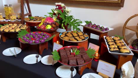 cake on banquet table in restaurant or hotel