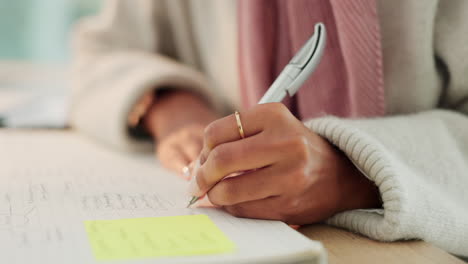 woman writing notes, to do list