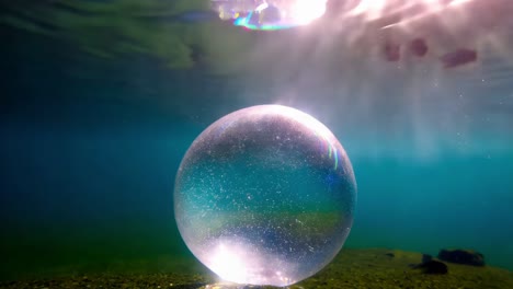 clear sphere underwater