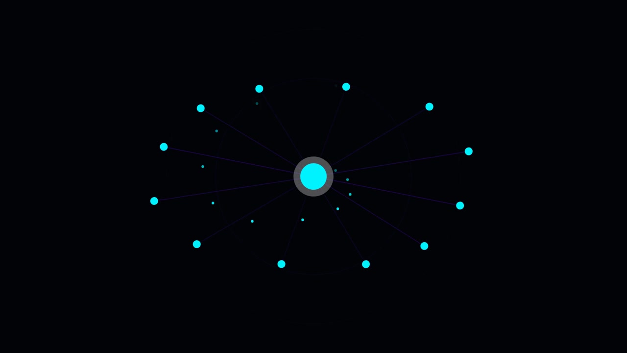 Abstract Motion Graphic of Rotating Connected Nodes