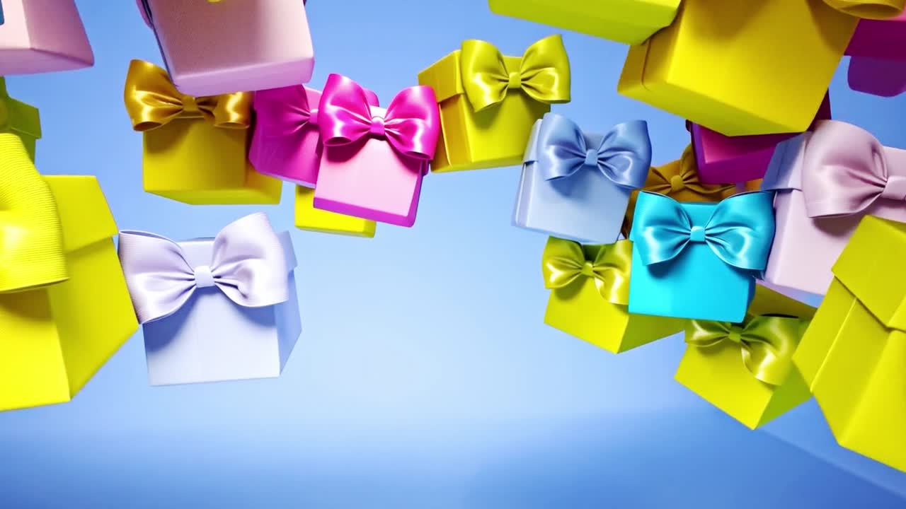 cajas de regalos coloridas con cintas