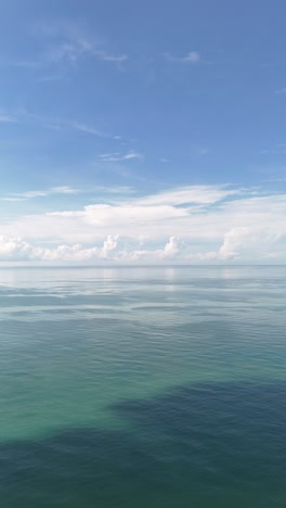 Aerial View Dolly of the Sea and the Clouds in La Gi