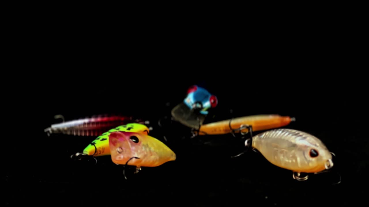 Colorful Fishing Lures Close-Up