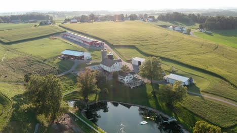 Cinematic-aerial-of-family-farm