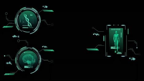 Animation-of-scopes-and-scientific-data-processing-over-black-background