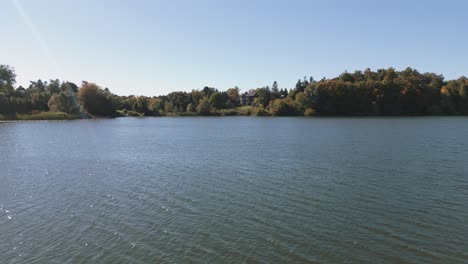 Aerial-Drone-Footage-of-a-Lake-and-a