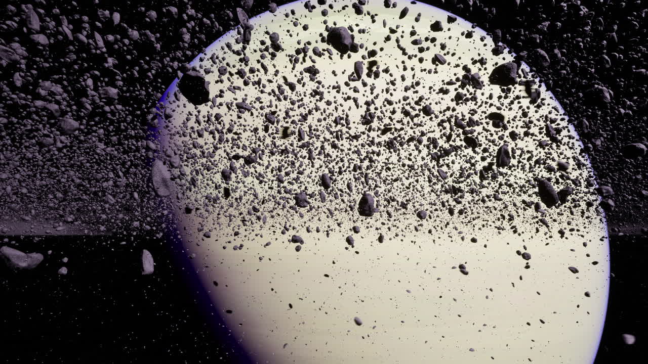 Asteroid field surrounding a distant planet captured in deep space