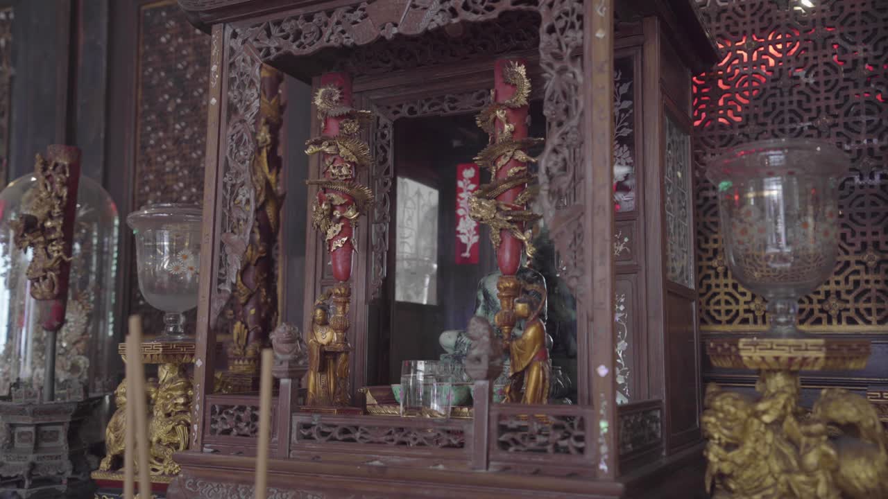 Meditating Buddha Statue At The Penang Peranakan Museum In Georgetown, Penang, Malaysia - Panoramic Shot