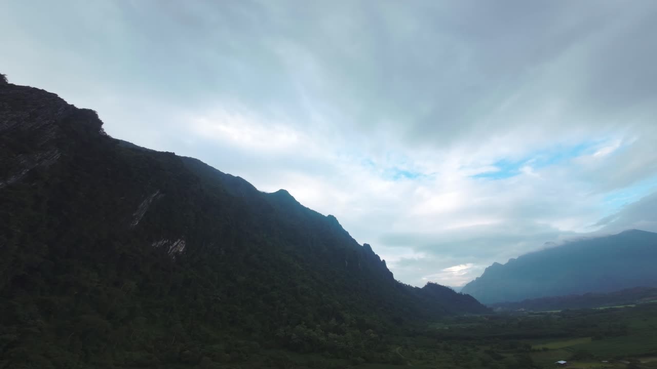 Dramatic Mountain Landscape with Overcast Sky