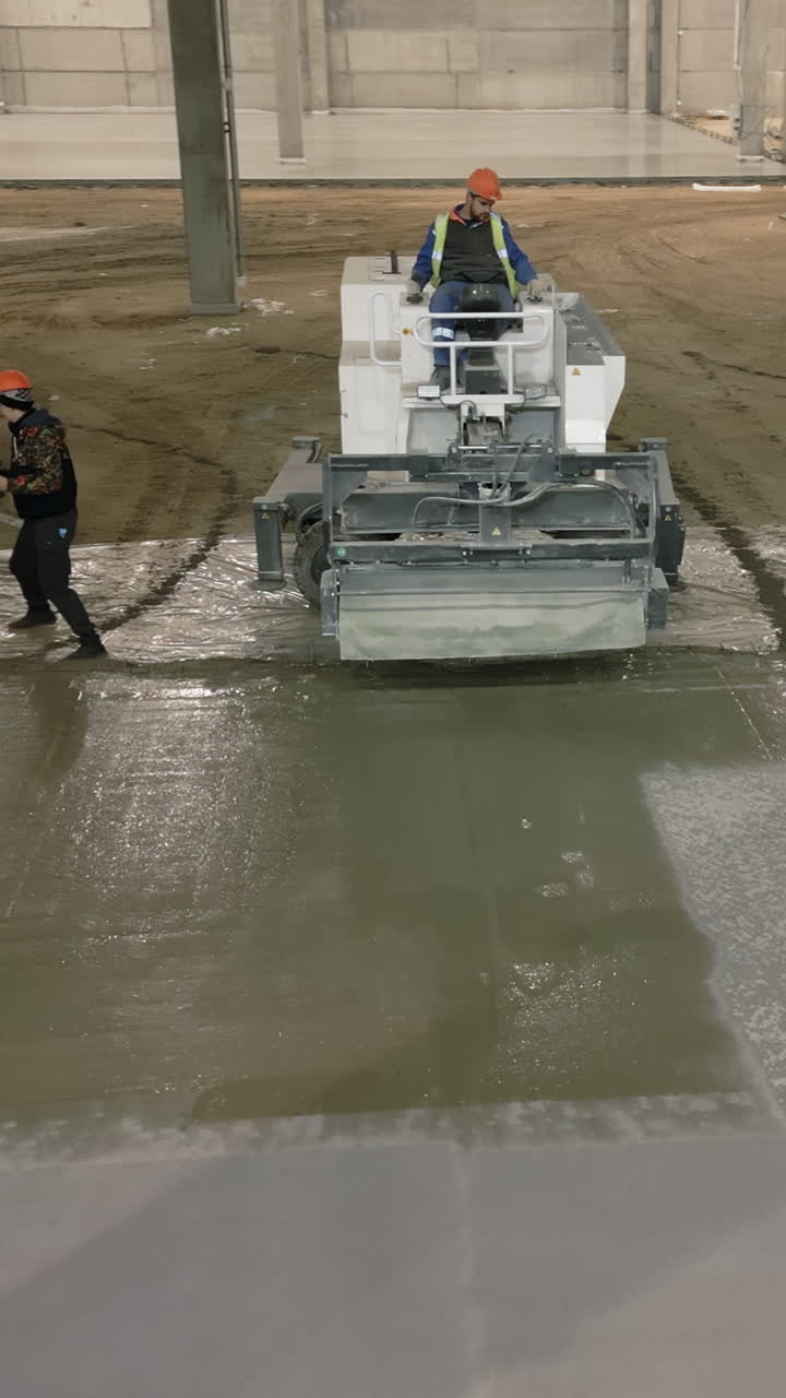 Concrete Finishing at a Construction Site