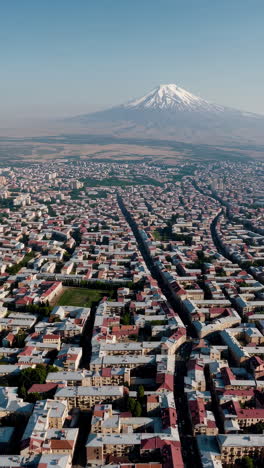 yerevan cityscape with mount ararat
