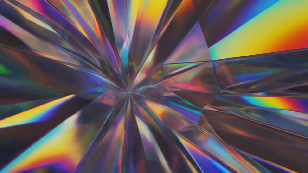Abstract Prism Light Refraction with Rainbow Spectrum