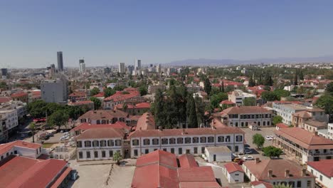 aerial 4k nicosia old town in north cyprus