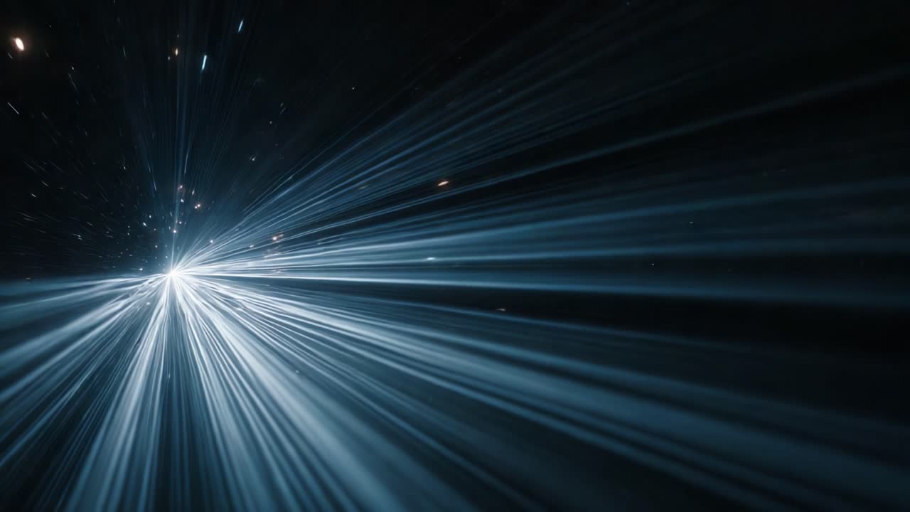 Esplorando il Fenomeno Celeste: Un Viaggio Attraverso uno Spazio Ipotetico mentre Raggi di Luce Esplodono da un Punto Centrale, Illustrando la Bellezza dell'Energia Cosmica.