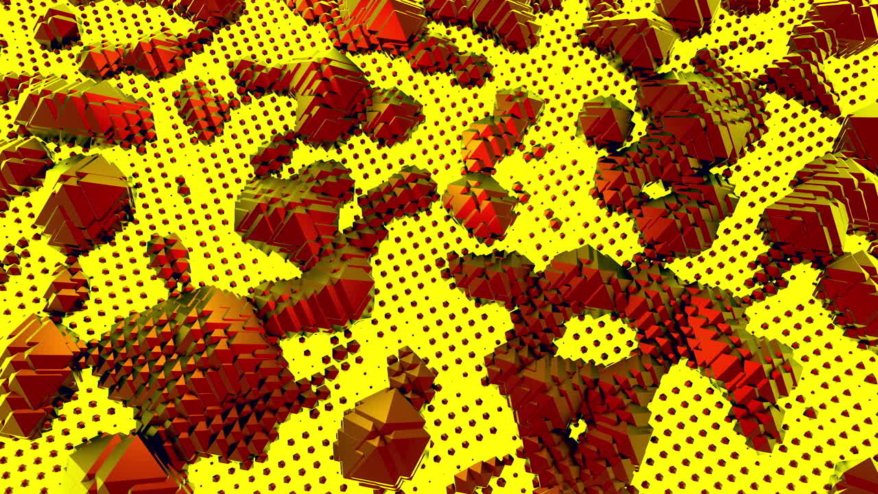 Abstract Geometric Shapes on Dotted Yellow Background