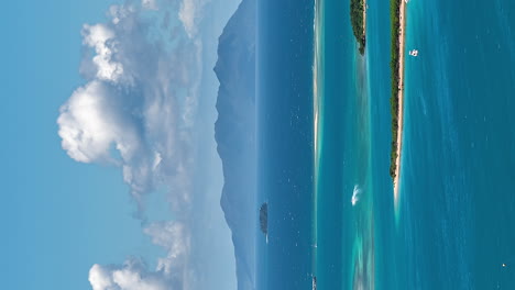 Boat-traffic-between-islands-near-Noumea,-New-Caledonia