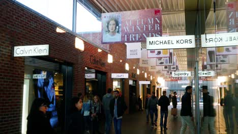 shopping mall interior with fashion stores