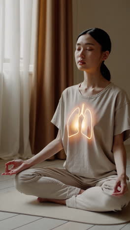 mujer meditando en posición de loto