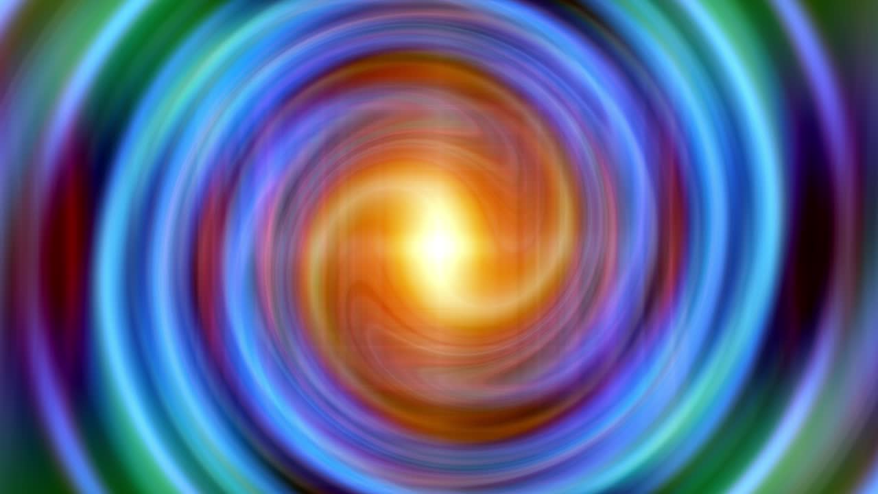 abstract flare luz dorada con azul púrpura espiral psicodélica turbulencia fractal fondo animación de bucle sin costuras. fondo 4k 3d para música, introducción del título, transición, presentación y fondo.