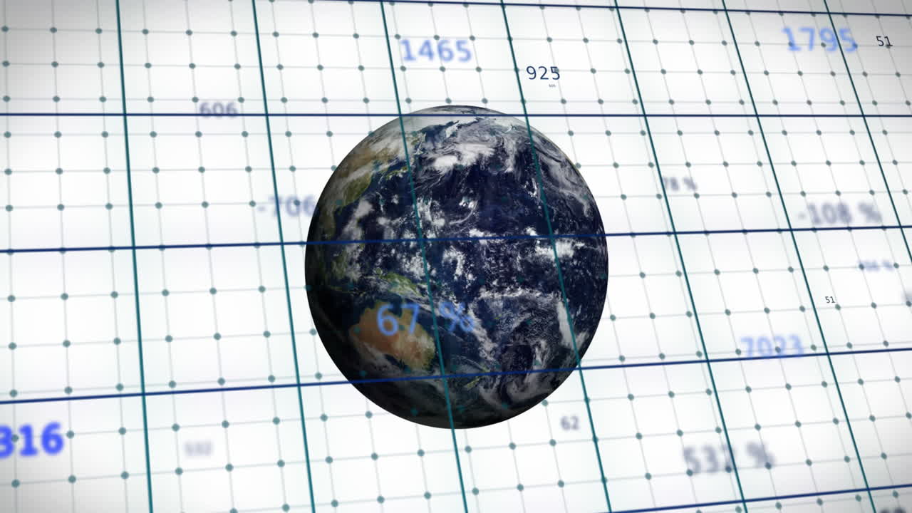 animación del procesamiento de datos en todo el mundo