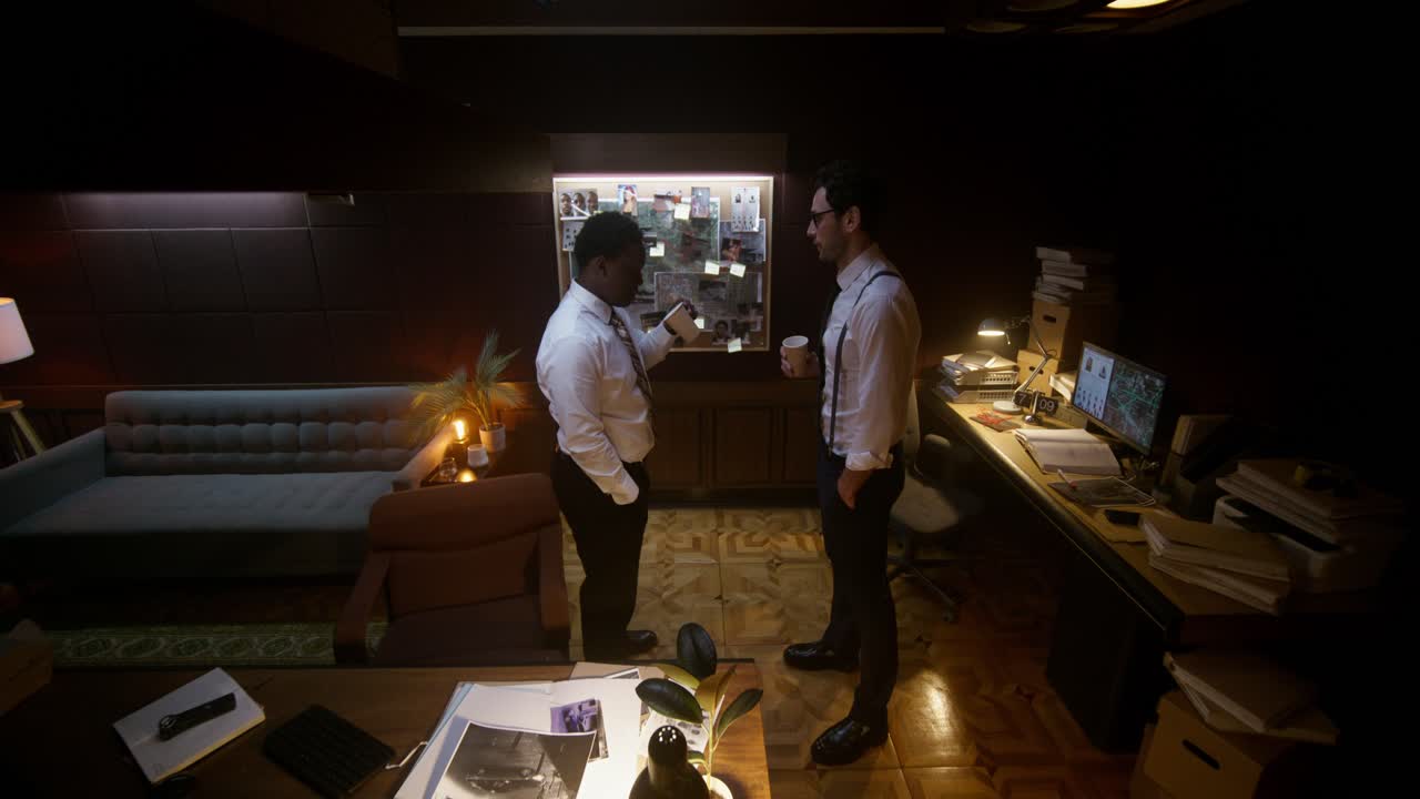 Two Detectives Discussing a Case