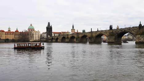 malá strana bridge tower and charles_bridge over vltava river in prague, czech republic