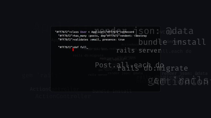 Ruby on Rails Code Being Typed in a Text Editor