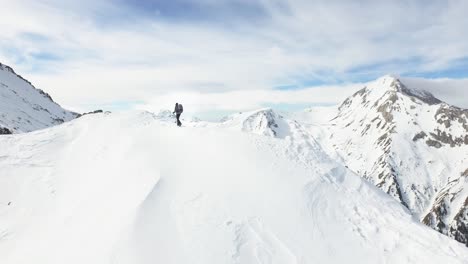 winter hiking adventure in the mountains