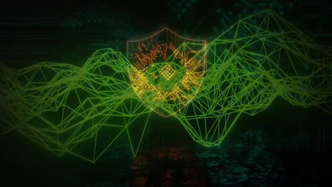 animación de la red de conexiones a través del escudo