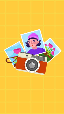 motion graphic of flat illustration for world photography day celebration