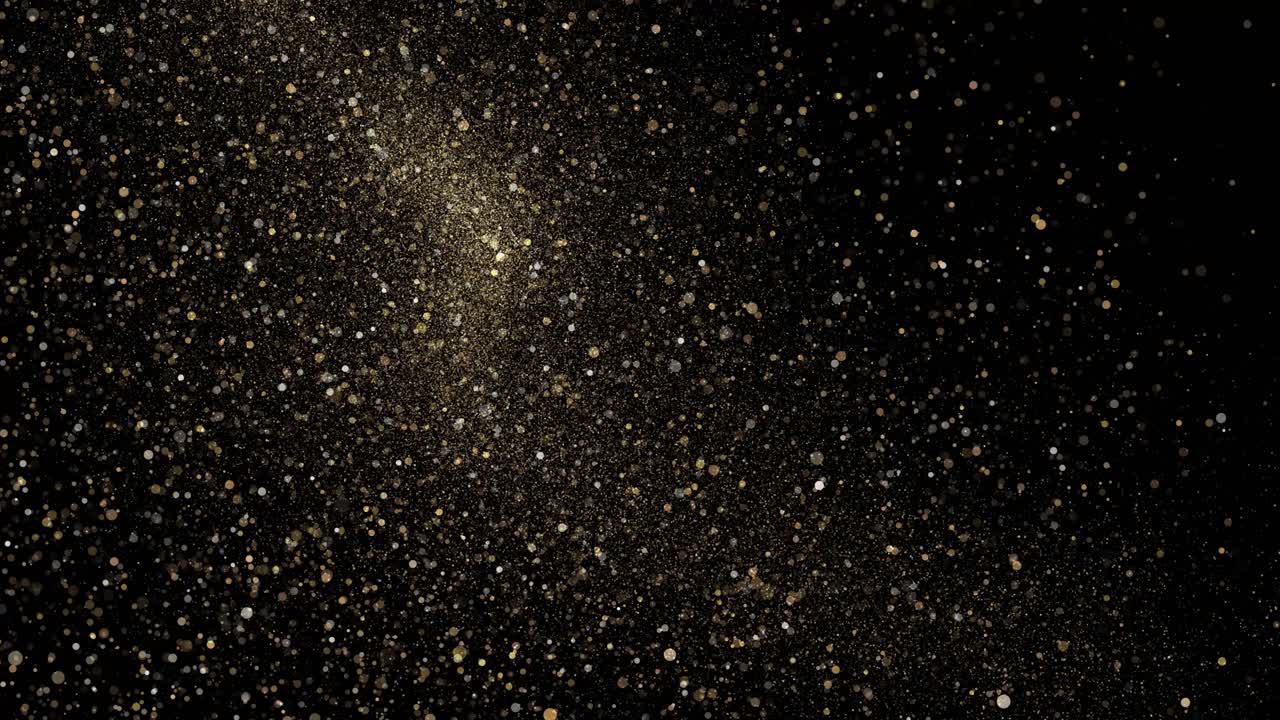 Animazione di sfondo in loop 4K con particelle scintillanti, polvere astratta e movimento di luce, per compleanni e anniversari.