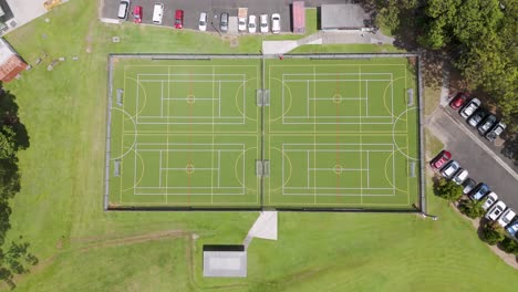 drone captures empty soccer fields from above