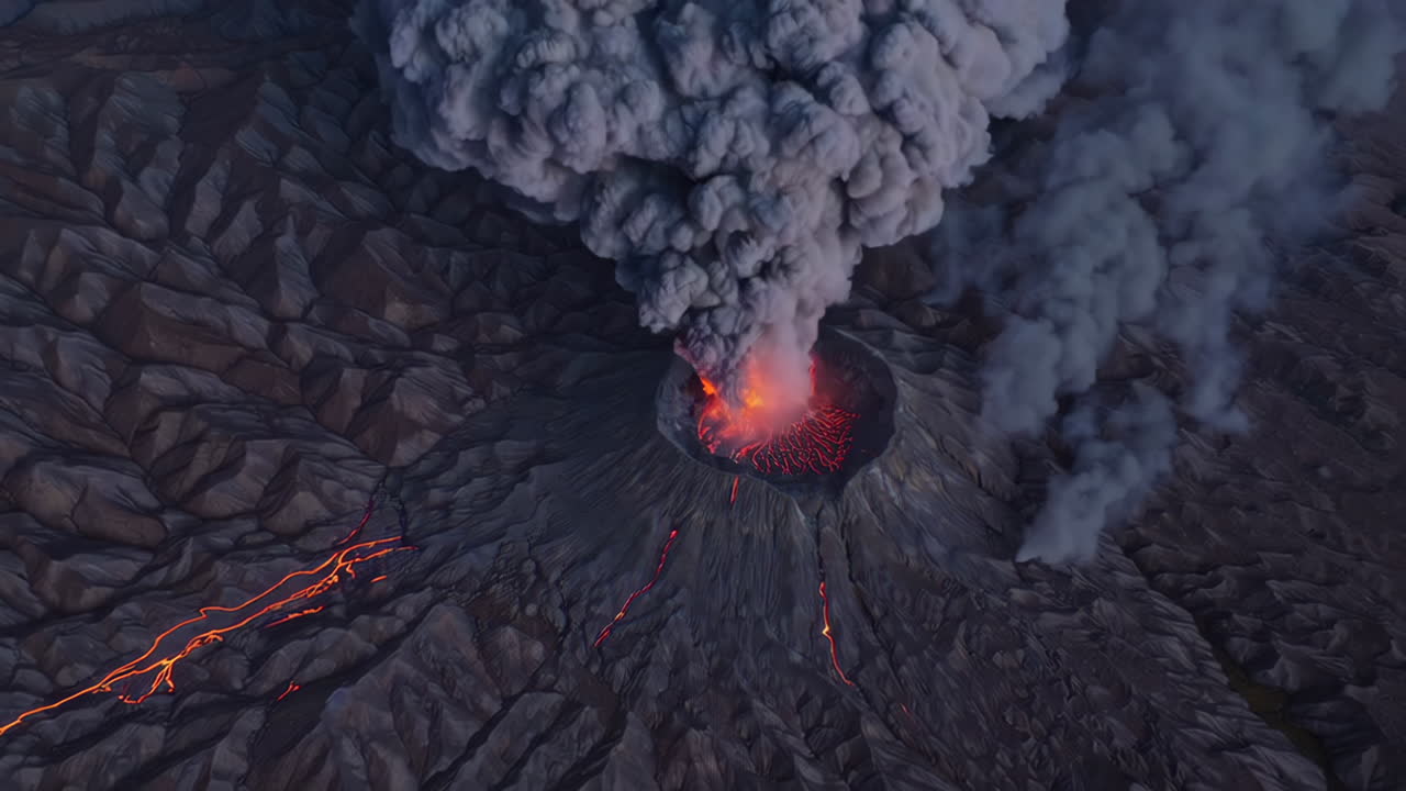Volcanic Eruption from Above