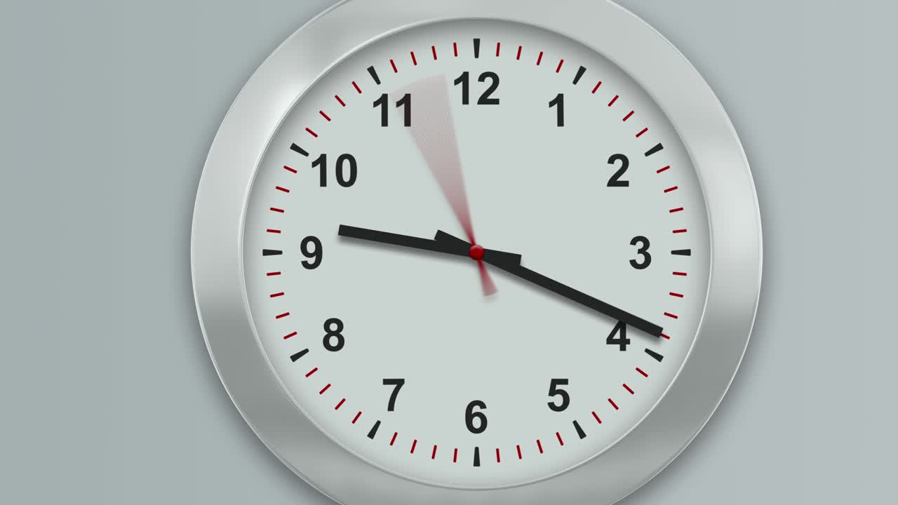 reloj de pared comienzo de la hora de las 09.00 a las 10.00 en un fondo transparente.