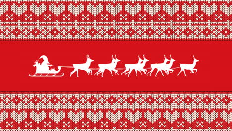 santa claus in sleigh pulled by reindeers
