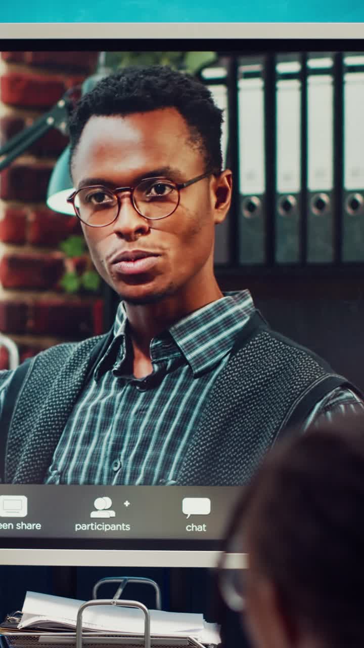 African American Man Talking During Online Video Call