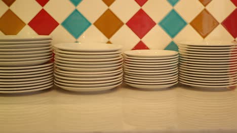 stacks of white plates