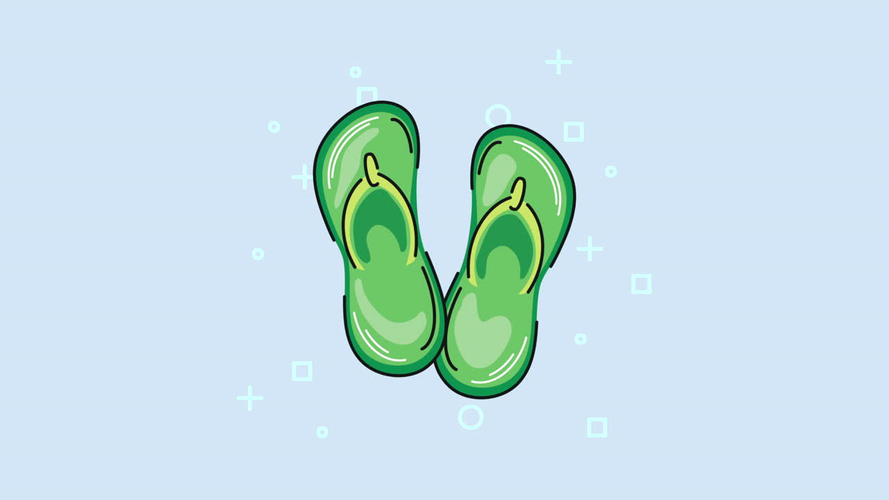 녹색 플립 플롭