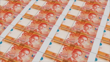 billetes de 20 pesos filipinos impresos por una imprenta de dinero