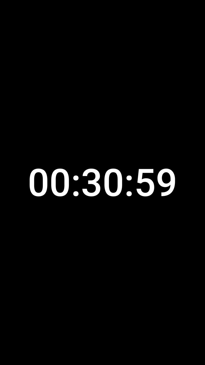 Digital Countdown Timer Counting Down from One Hour