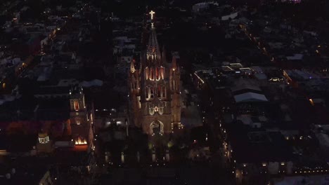Aerial: amazing view of San Miguel de Allende town, drone view